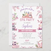 Spa Party Invitation - Cherry Blossom Pamper Party Kaart (Voorkant)