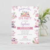 Spa Party Invitation - Cherry Blossom Pamper Party Kaart (Staand voorkant)