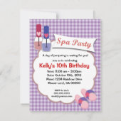 Spa Party Invitation for Kids Kaart (Achterkant)