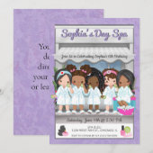 Spa Party Invitation for Young Girls Kaart (Voorkant / Achterkant)