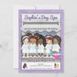 Spa Party Invitation for Young Girls Kaart