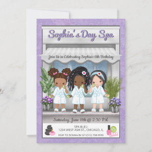 Spa Party Invitation for Young Girls Kaart
