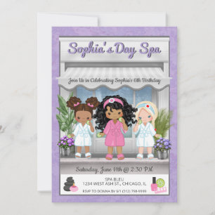 Spa Party Invitation for Young Girls Kaart