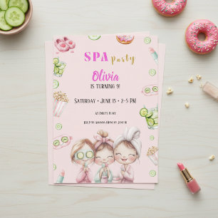 Spa Party Invitation Girls Pamper Birthday Kaart
