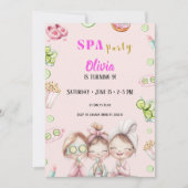 Spa Party Invitation Girls Pamper Birthday Kaart (Voorkant)