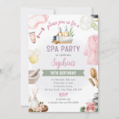 Spa Party Invitation, Natural Calm Refresh Pamper Kaart (Voorkant)