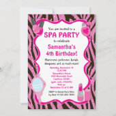 Spa Party Invitation, Spa Birthday sleepover Kaart (Voorkant)