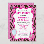 Spa Party Invitation, Spa Birthday sleepover Kaart (Voorkant / Achterkant)