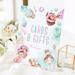 Spa party Kaarten en cadeaus Pastel Verjaardag Reclamebord Met Voetstuk