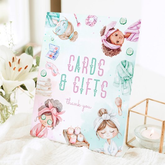 Spa party Kaarten en cadeaus Pastel Verjaardag Reclamebord Met Voetstuk