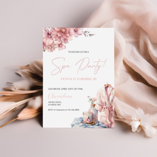 Spa Party Kids Birthday Uitnodiging
