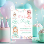 Spa Party Kids Verjaardag Kaart<br><div class="desc">Het Spa Party Kids Birthday Invitation-ontwerp is een prachtig vormgegeven uitnodiging die de toon zet voor een ontspannen en glamoureuze viering. Het beschikt over een pastelkleurig palet met tinten van blush roze, lavendel, mintgroen en zacht blauw, waardoor een serene en uitnodigende look ontstaat. Het ontwerp is in waterverf stijl weergegeven,...</div>
