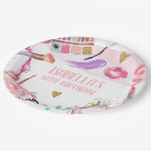 Spa Party Meisje Glamour Make-up Verjaardagsfeest Papieren Bordje (Gekanteld)