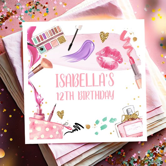 Spa Party Meisje Glamour Make-up Verjaardagsfeest Servet