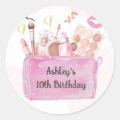 Spa Party Meisje Make-up Verjaardag Party Sticker (Voorkant)