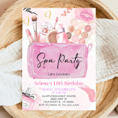 Spa Party Meisje Make-up Verjaardag Uitnodiging