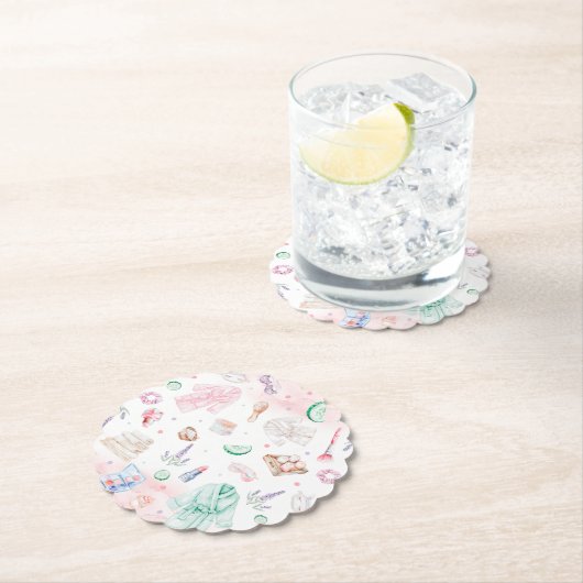 Spa Party Meisje Verjaardag Kartonnen Onderzetters (Insitu)