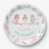 Spa Party Meisje Verjaardag Papier Bord (Voorkant)