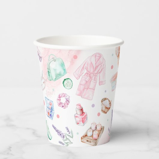 Spa Party Meisje Verjaardag Papieren Bekers (Voorkant)