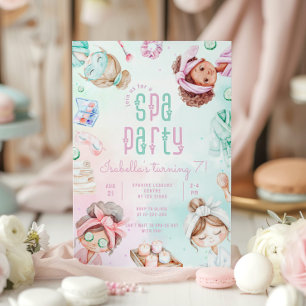 Spa party meisjes Glam Verjaardagsfeest Kaart