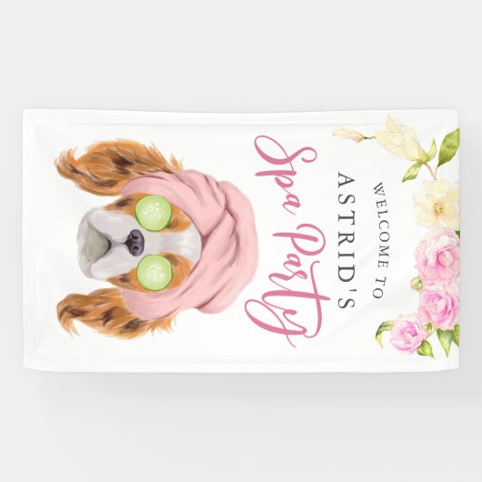 Spa Party Meisjes Verjaardagsfeestje Welkom Spandoek (Horizontaal)