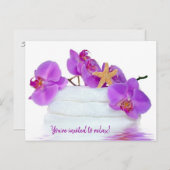 Spa Party met Orchideeën Uitnodiging (Voorkant / Achterkant)