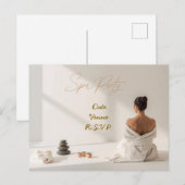 Spa Party Minimal Wellness Design Briefkaart (Voorkant / Achterkant)