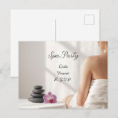 Spa Party Minimal Wellness Design Briefkaart (Voorkant / Achterkant)