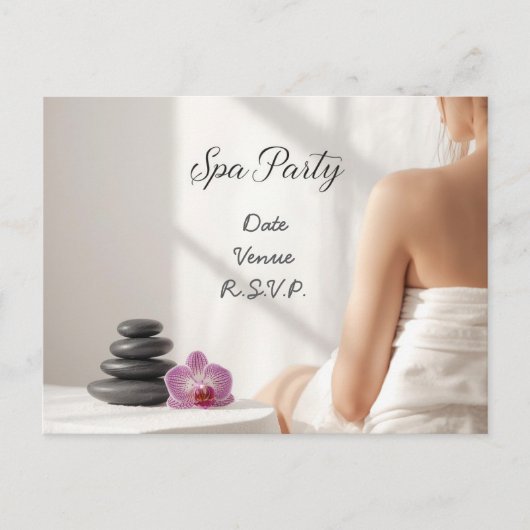 Spa Party Minimal Wellness Design Briefkaart (Voorkant)