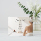 Spa Party Minimal Wellness Design Briefkaart (Staand voorkant)