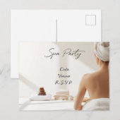 Spa Party Minimal Wellness Design Briefkaart (Voorkant / Achterkant)