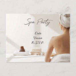 Spa Party Minimal Wellness Design Briefkaart