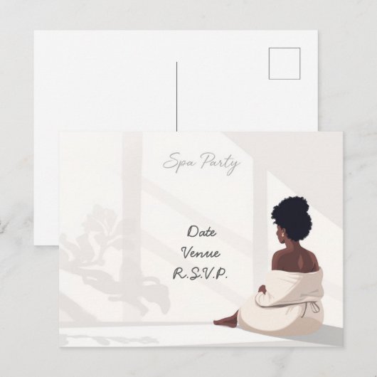 Spa Party Minimal Wellness Design Briefkaart (Voorkant / Achterkant)