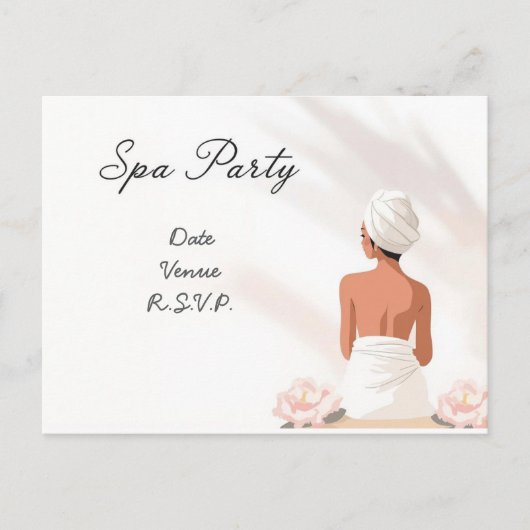 Spa Party Minimal Wellness Design Briefkaart (Voorkant)