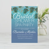 Spa Party Ombre Greenery Background Vrijgezellenfe Kaart (Staand voorkant)