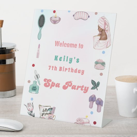 Spa Party Pamper Day Verjaardag Welkom Teken Reclamebord Met Voetstuk (Insitu)