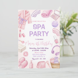 Spa Party Pamper Glam Day Girls Party Verjaardag Kaart