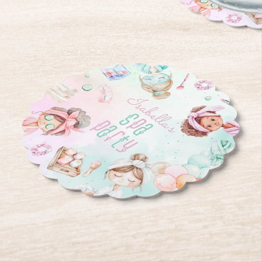 Spa party Pamper party pastel Verjaardagsfeest Kartonnen Onderzetters (Gekanteld)