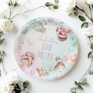 Spa party Pamper party pastel Verjaardagsfeest Papieren Bordje