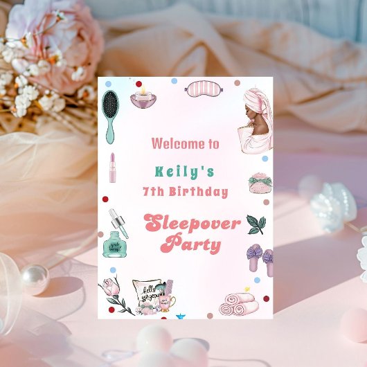 Spa Party Pamper sleepover Verjaardag Welkom Teken Reclamebord Met Voetstuk