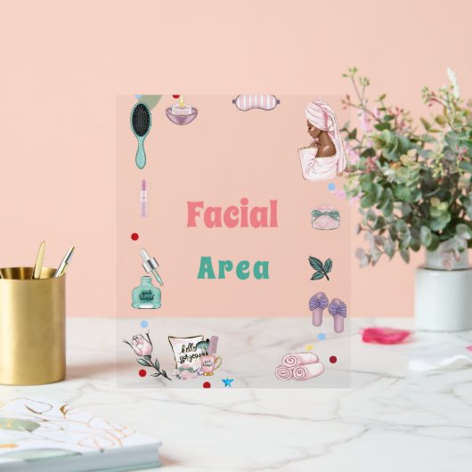 Spa Party Pamper Verjaardag gezichtsveld Teken Acryl Bord (Huwelijk)