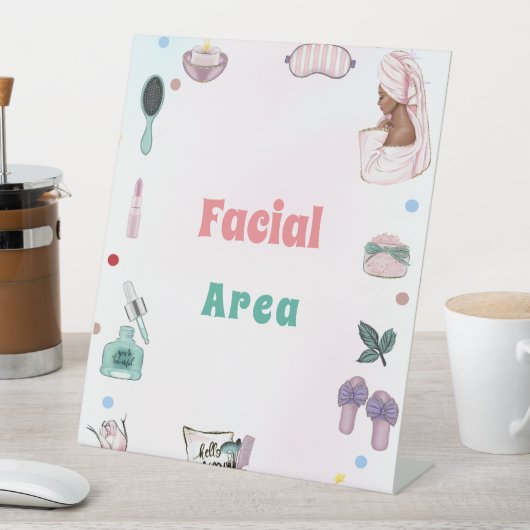 Spa Party Pamper Verjaardag gezichtsveld Teken Reclamebord Met Voetstuk (Insitu)