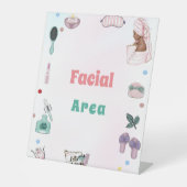 Spa Party Pamper Verjaardag gezichtsveld Teken Reclamebord Met Voetstuk (Voorkant)