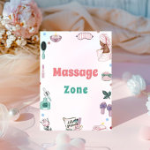 Spa Party Pamper Verjaardag Massage Zone Sign Reclamebord Met Voetstuk