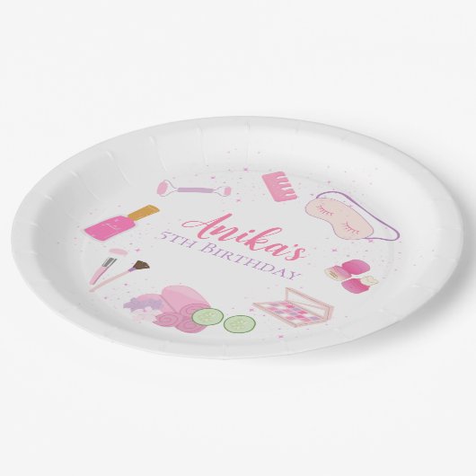 Spa Party Paper Plates Papieren Bordje (Gekanteld)