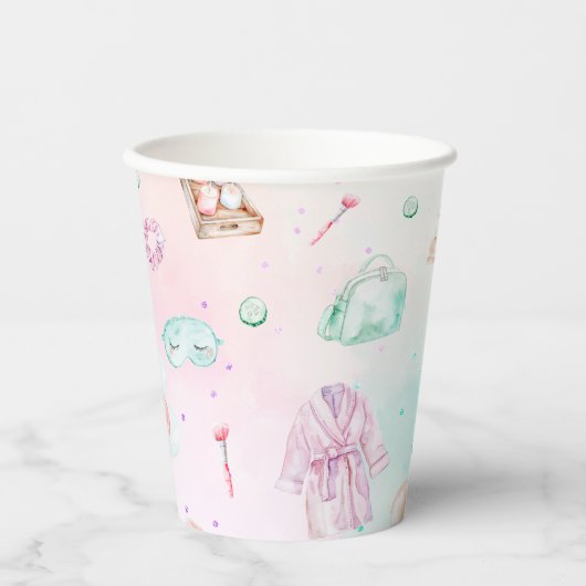 Spa party pastel Galm Verjaardagsfeest Papieren Bekers (Voorkant)