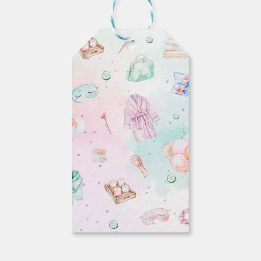 Spa party Pastel Spatacular Verjaardag Bedankt Cadeaulabel (Achterkant)