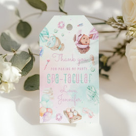 Spa party Pastel Spatacular Verjaardag Bedankt Cadeaulabel