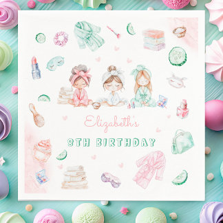 Spa Party Pastel Verjaardag Servet