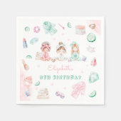Spa Party Pastel Verjaardag Servet (Voorkant)